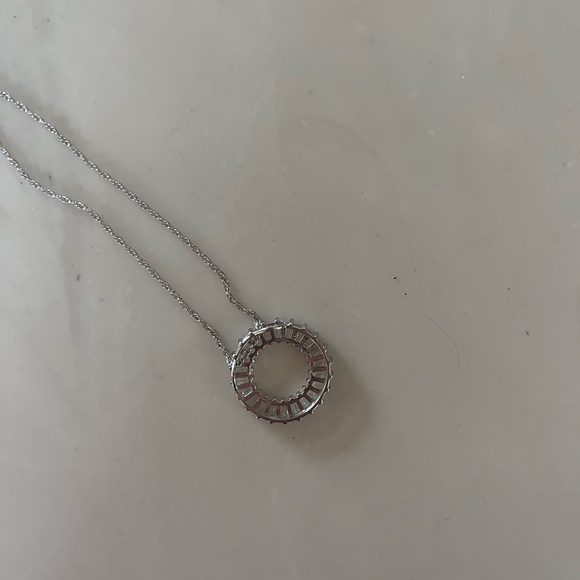 Elegant Silver Necklace with lab created white sapphire - Picture 7 of 9